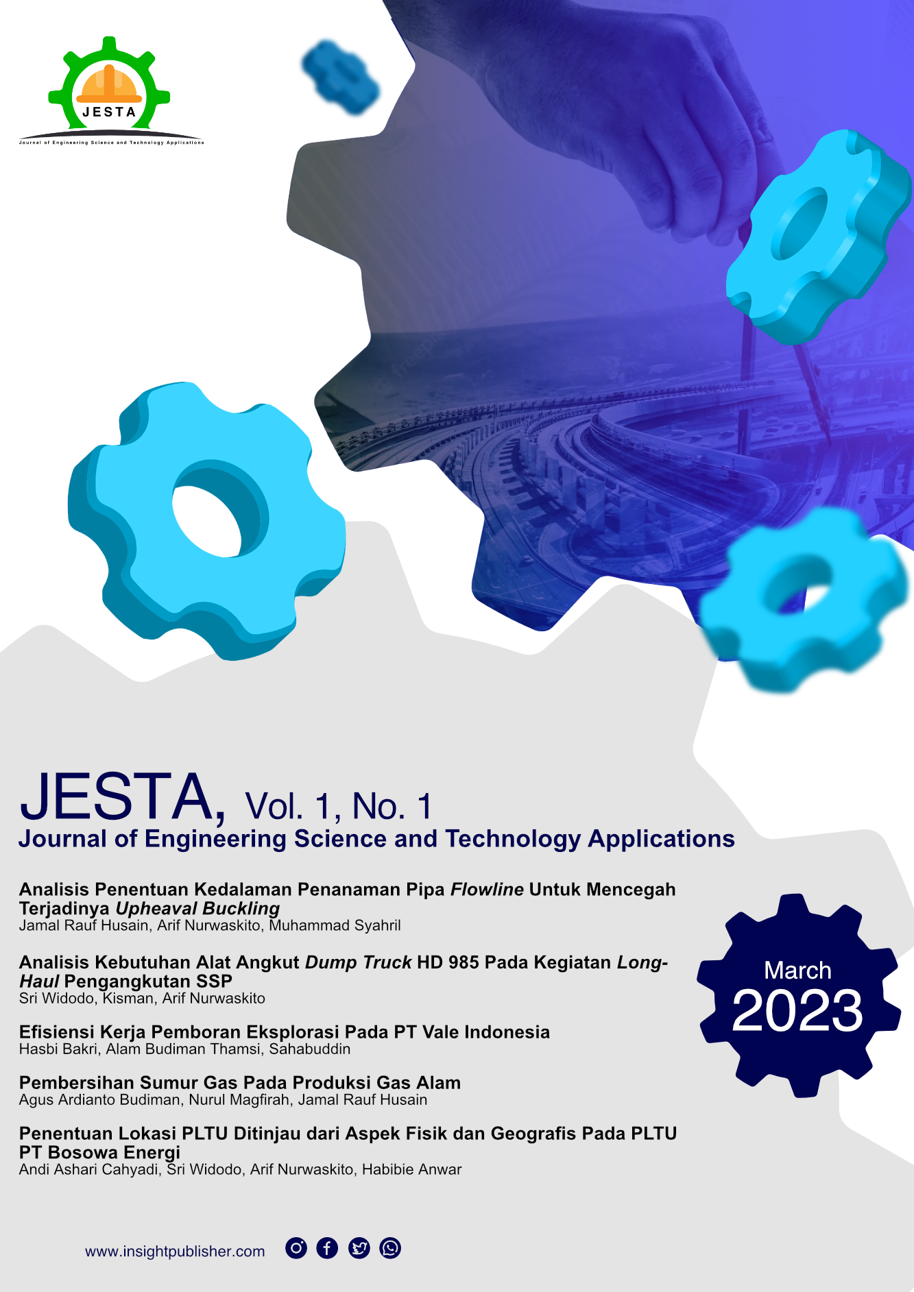 					View Vol. 1 No. 1 (2023): Journal of Engineering Science and Technology Applications
				