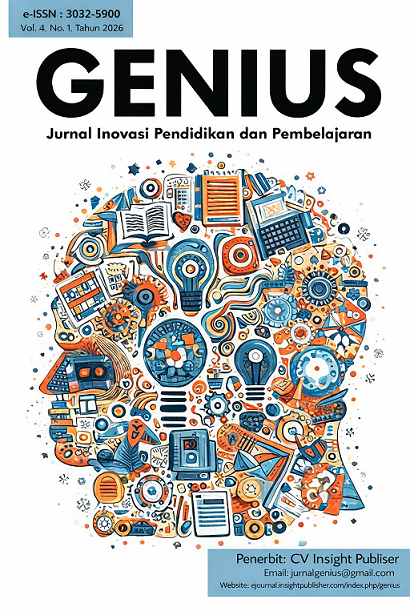 					View Vol. 4 No. 1 (2026): GENIUS: Jurnal Inovasi Pendidikan dan Pembelajaran
				